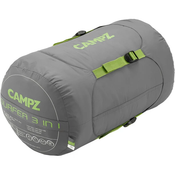 CAMPZ Surfer 3in1 Sleeping Bag anthracite/green 5 CAMPZ Surfer 3in1 Sleeping Bag anthracite/green - Image 5